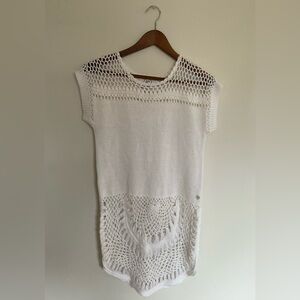 Point Zero White Crochet Swim Coverup